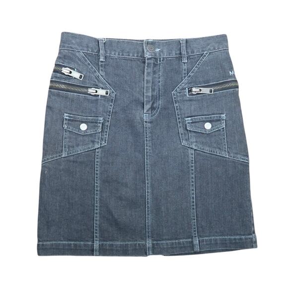 Marc Jacobs Grey Denim Jean Zipper Mini Skirt S - Picture 1 of 7